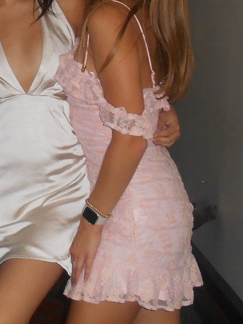 Hello Molly Pink Lace Ruffle Mini Dress - Picture 2 of 2